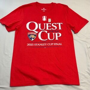 Fanatics Florida Panthers Quest for the Cup 2025 Stanley Cup Final Red T Shirt S